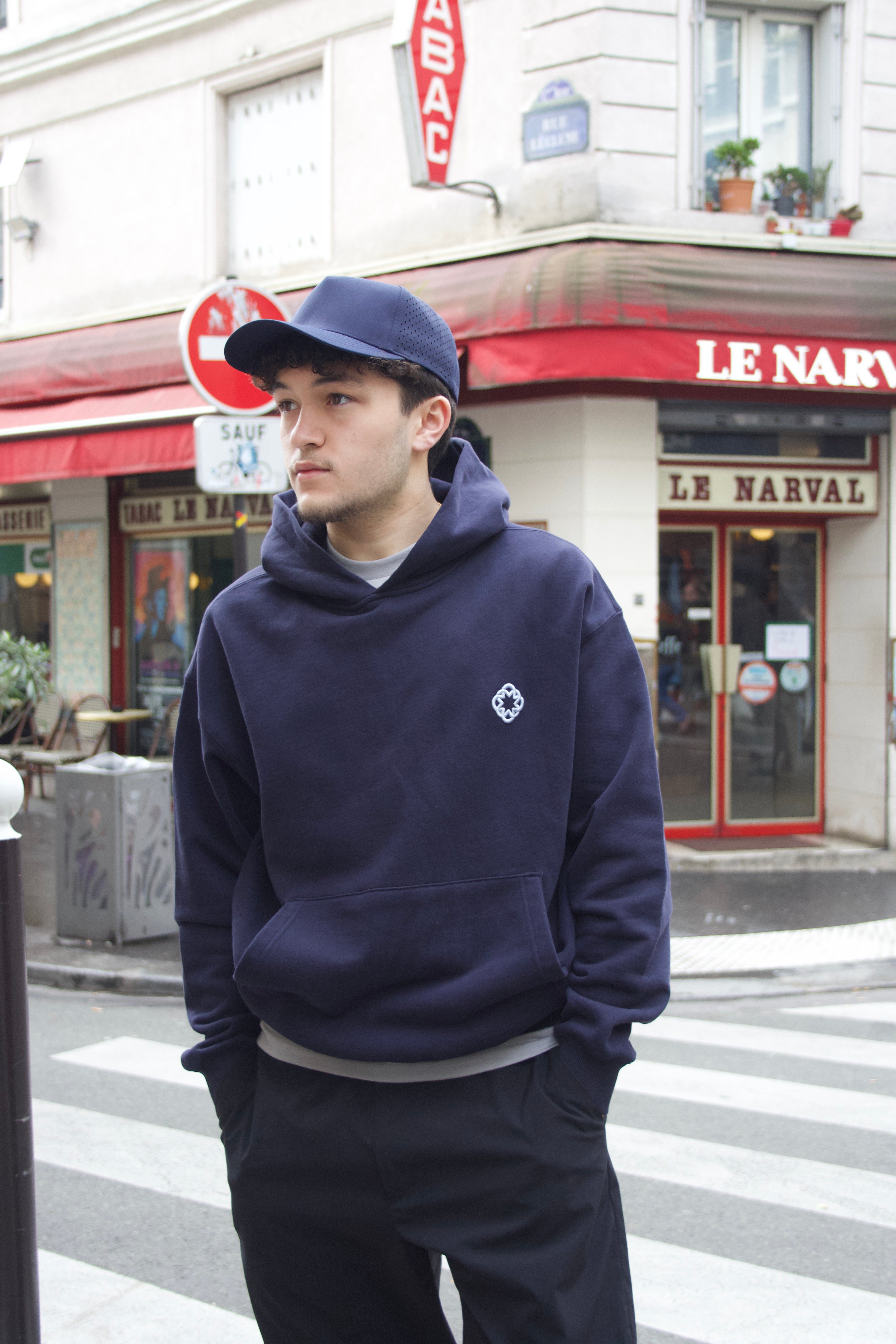Monogram Hoodie Navy