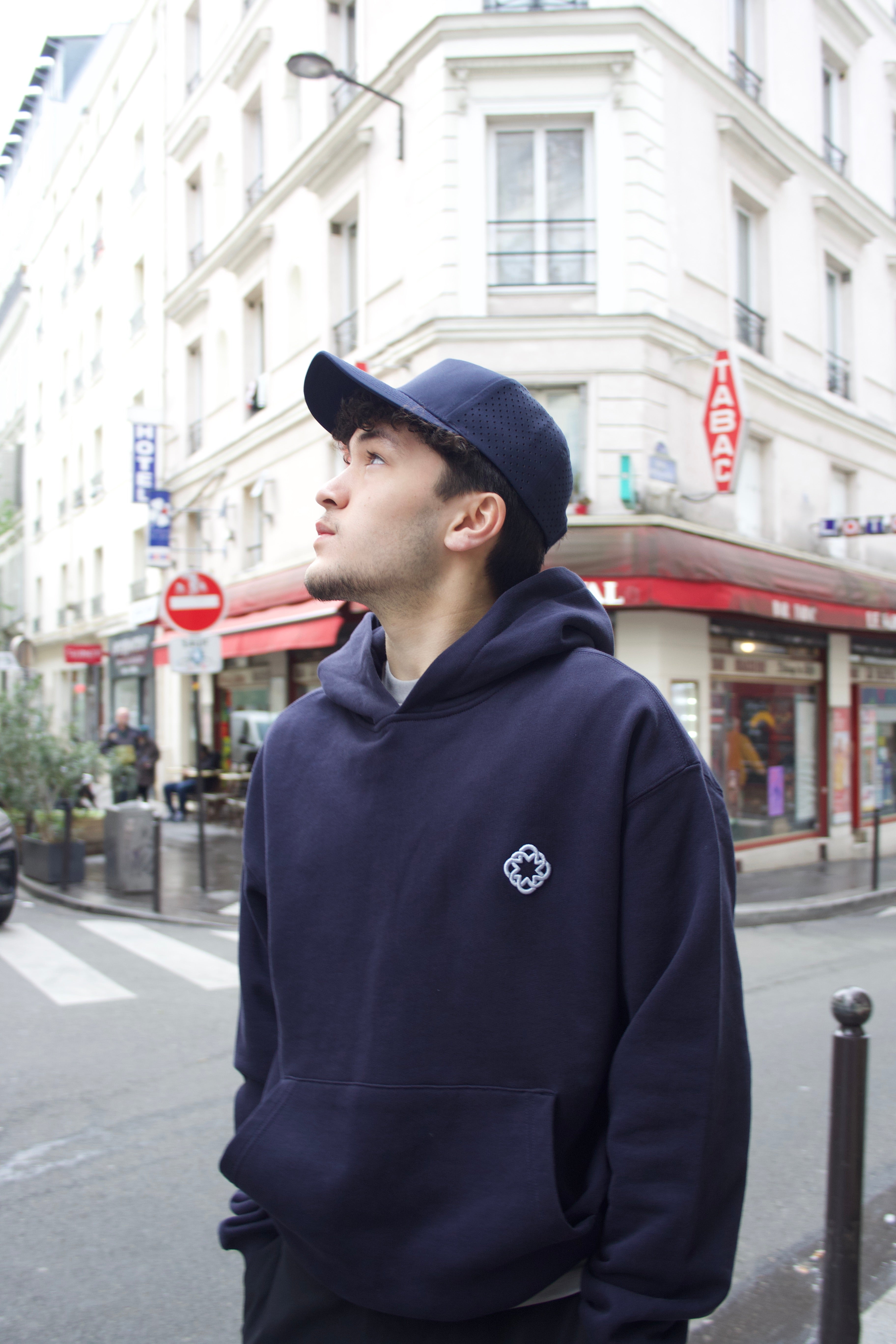 Monogram Hoodie Navy