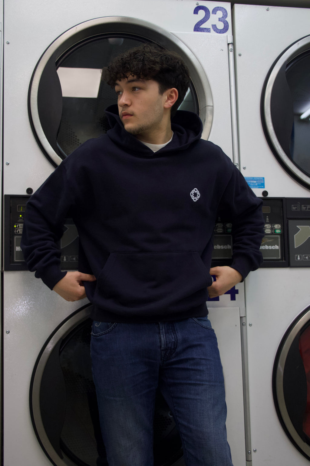 Monogram Hoodie Navy