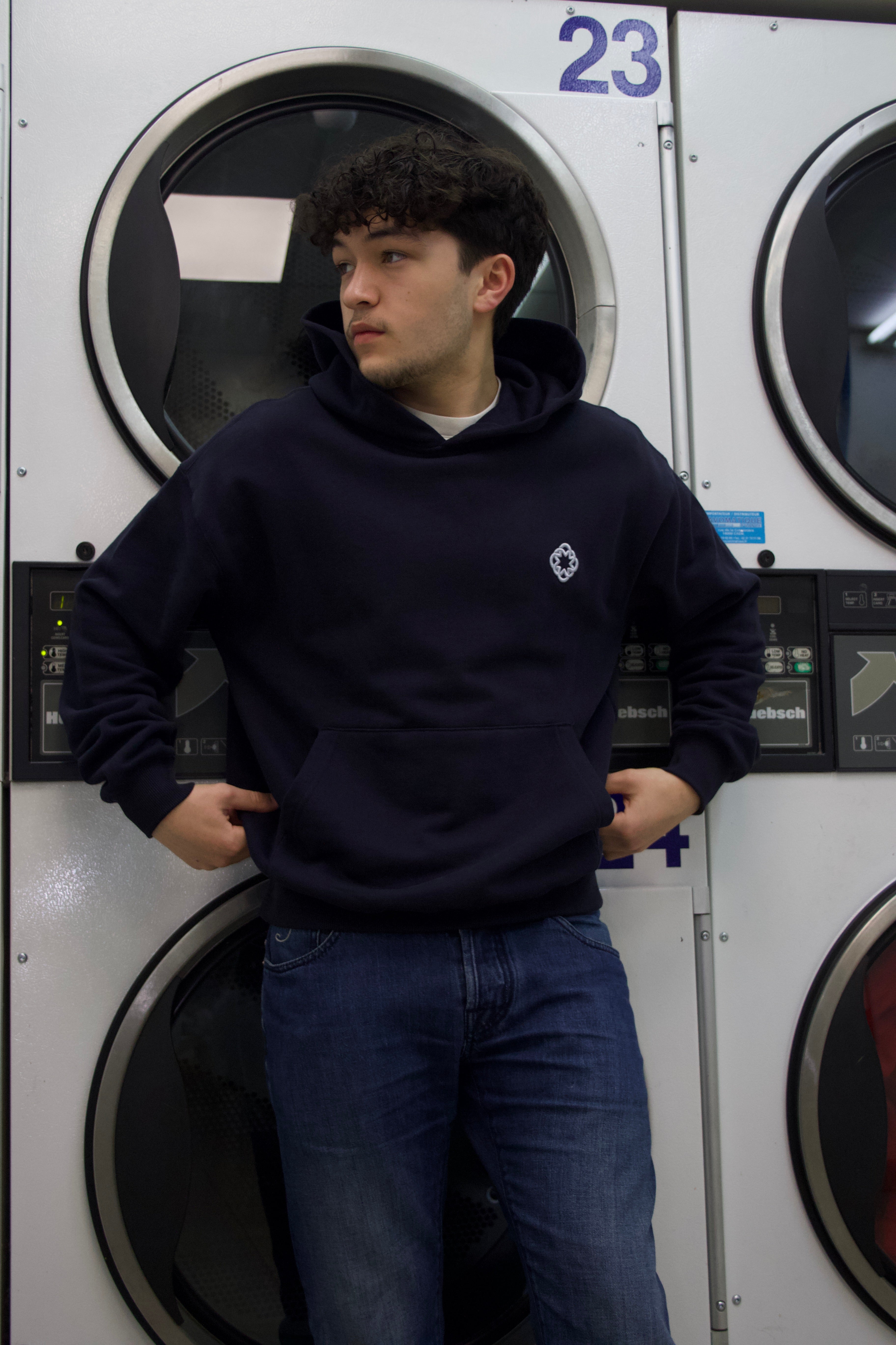 Monogram Hoodie Navy
