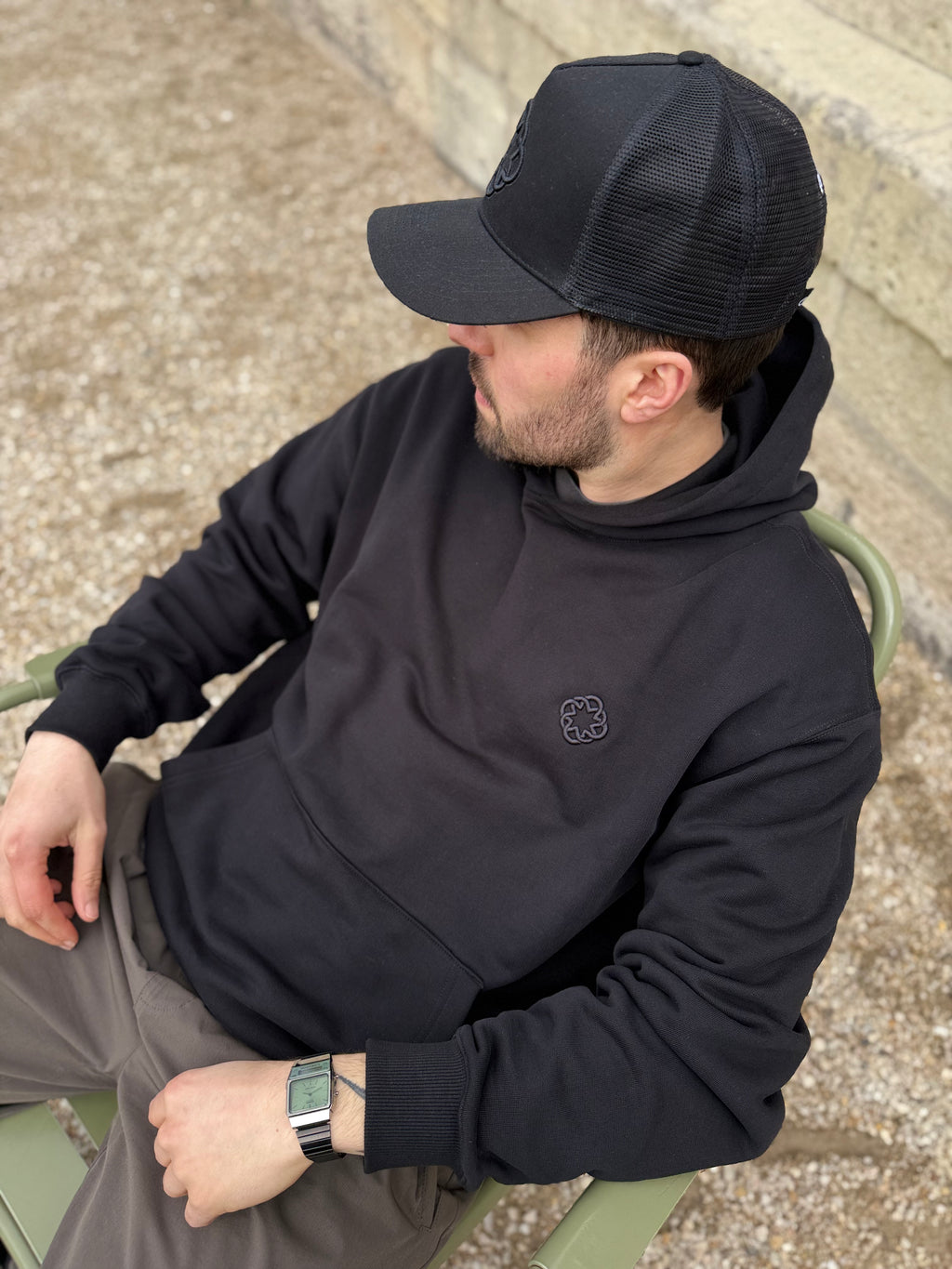 Monogram Hoodie Black Noir
